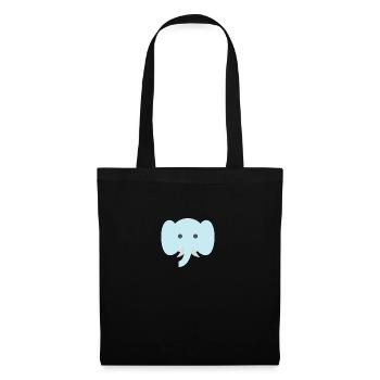 Eléphant doucement dessiné - Sac en tissu - noir - Devant