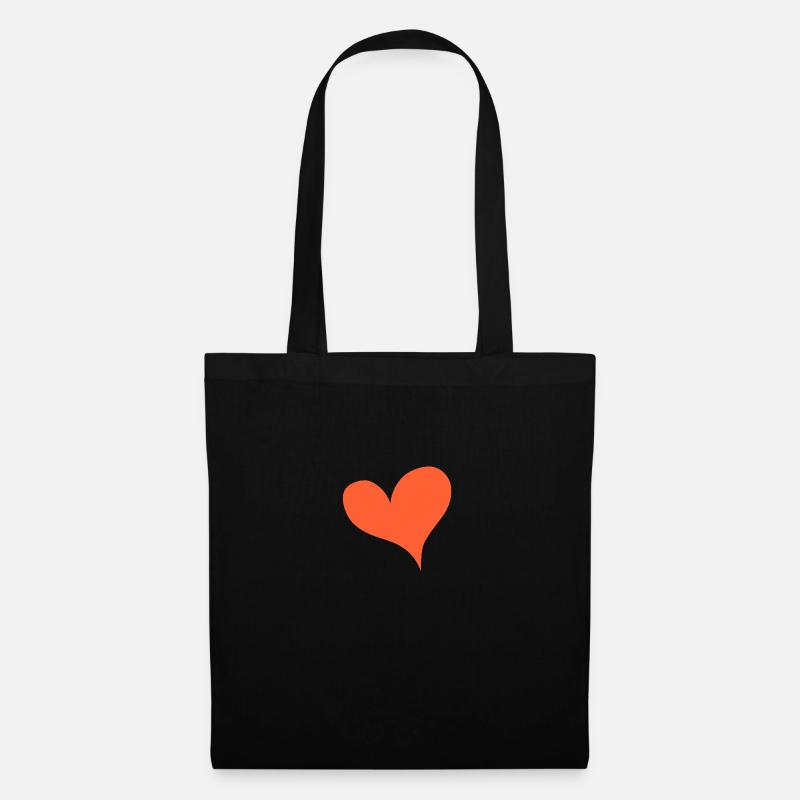 Heart Orange Gift Idea - Tote Bag - black