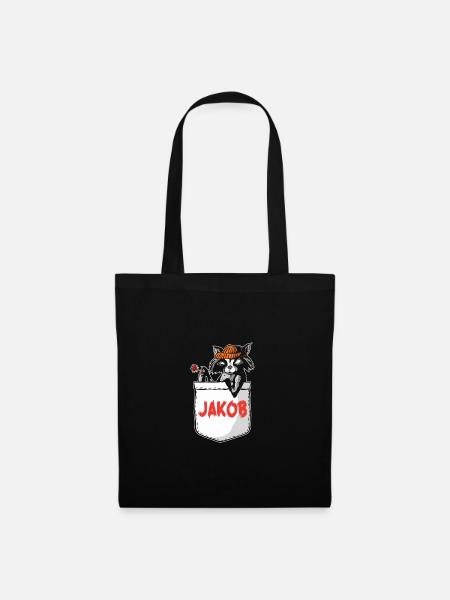 Waschbär Jakob - Stoffbeutel - Schwarz