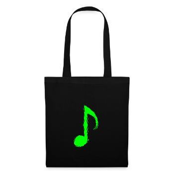 Music note Green. Light green. Vector - Tote Bag - black - Front