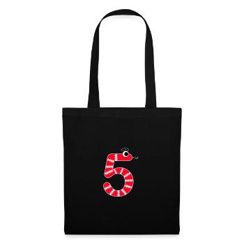 Number 5 Snake Red Kids - Tote Bag - black - Front