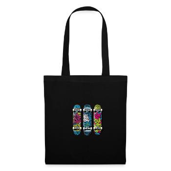 NeonSkateVibes No.8 Skateboard Show pour les skateurs - Sac en tissu - noir - Devant