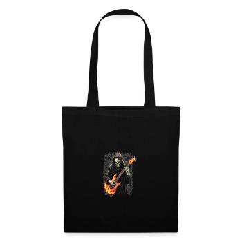 Grim Reaper with Electric Guitar Rock Heavy Metal - Tote Bag - black - Front