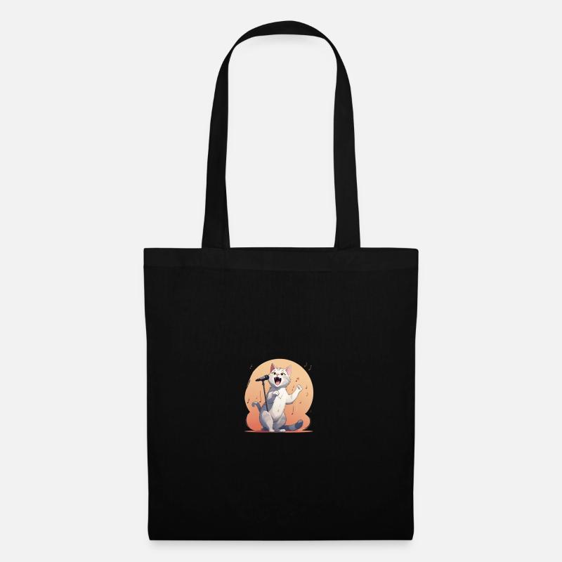 Singing Cat - Tote Bag - black