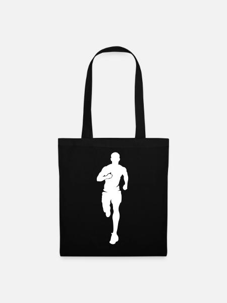 Marathonläufer Silhouette Marathon - Stoffbeutel - Schwarz