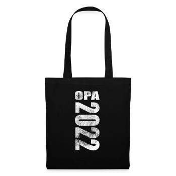 Opa 2022 Großvater Geschenk - Stoffbeutel - Schwarz - Vorne