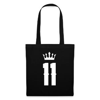 11 Couronne numérique - Sac en tissu - noir - Devant