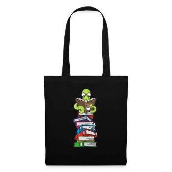 Wurm reads books with coffee - Tote Bag - black - Front