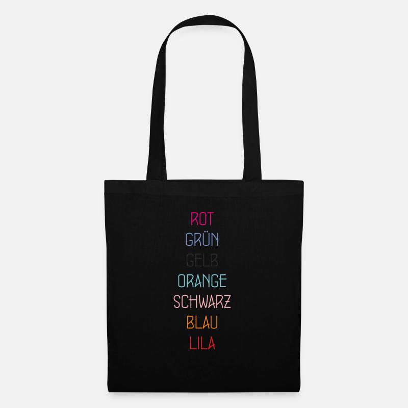 Cooles T-shirt mit Verdrehtem Farben und Text - Stoffbeutel - Schwarz