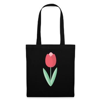 Tulipe - Sac en tissu - noir - Devant