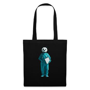 Panda - Stoffbeutel - Schwarz - Vorne