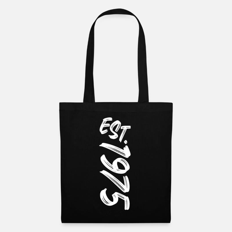Est. 1975 - Established 1975 - Geburtstag Geschenk - Stoffbeutel - Schwarz