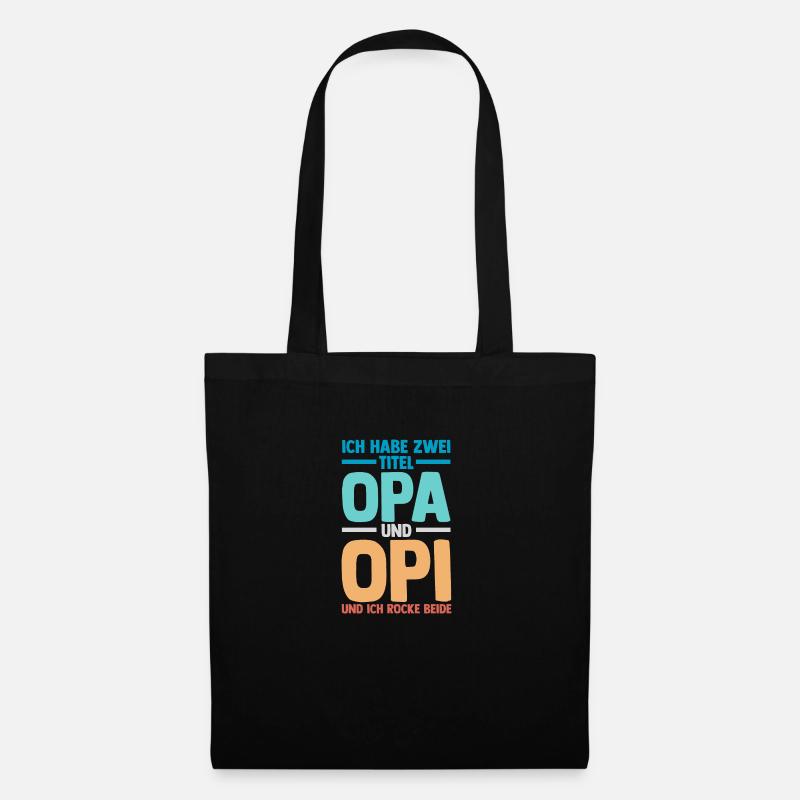 Ich Habe Zwei Titel Opa Und Mama - Stoffbeutel - Schwarz