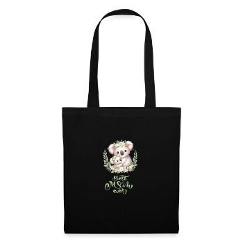 Meilleure maman jamais Koala embrasser Couronne de fleurs - Sac en tissu - noir - Devant