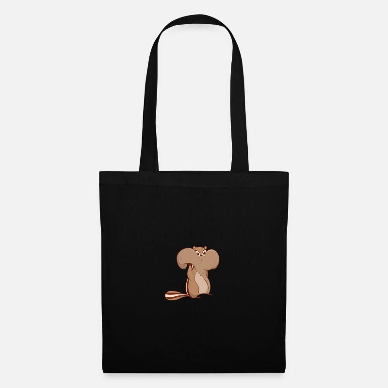 Streifenhörnchen mit vollen Backen - Stoffbeutel - Schwarz