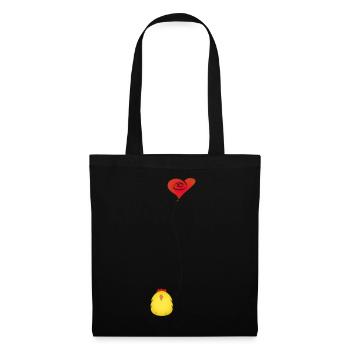 Idée cadeau de poulet mignon en amour - Sac en tissu - noir - Devant
