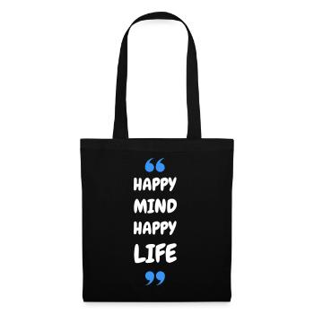 Un heureux, une vie heureuse - Sac en tissu - noir - Devant