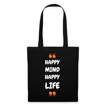 Un heureux, une vie heureuse - Sac en tissu - noir - Devant