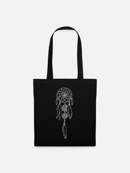 Attrape-rêve blanc - Sac en tissu - noir