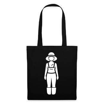Farmer Frau - Stoffbeutel - Schwarz - Vorne
