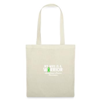 Ma femme est une guerrière -Ruban vert -lymphome - Sac en tissu - nature - Devant