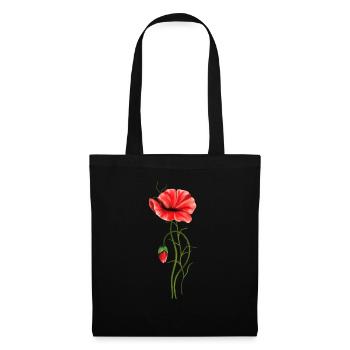 Fleur - Sac en tissu - noir - Devant
