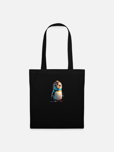 Roboter Pinguin - Stoffbeutel - Schwarz