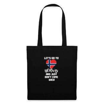Norweger Herz Norwegische Flagge Lustiges Norwegen - Stoffbeutel - Schwarz - Vorne