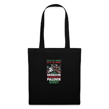 Weihnachtsmann Weihnachten Hässliche Weihnachten - Stoffbeutel - Schwarz - Vorne