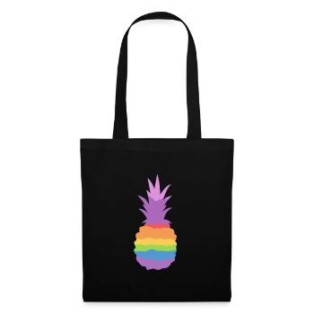 Ananas Regenbogen - Stoffbeutel - Schwarz - Vorne