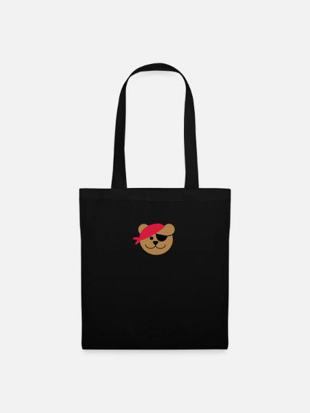 Piratenbär - Stoffbeutel - Schwarz
