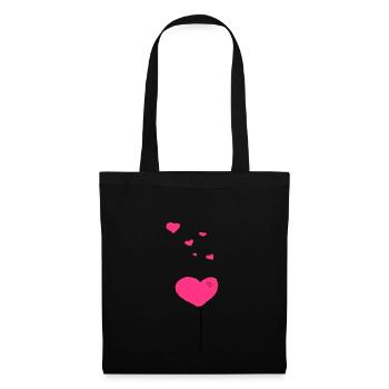 Coeurs de ballon - Sac en tissu - noir - Devant
