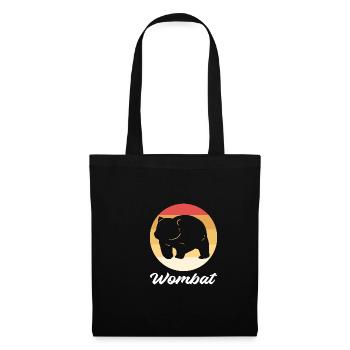 Wombat bei Sonnenuntergang. Zookeeper. Geschenk - Stoffbeutel - Schwarz - Vorne