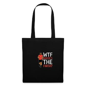 Wo ist das Finish? Humorvolle Person Gift - Stoffbeutel - Schwarz - Vorne