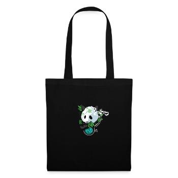 Panda Hippie Stoner Skizzier Geschenk - Stoffbeutel - Schwarz - Vorne