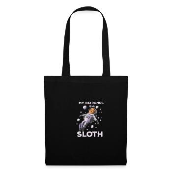 Mein Patronus lustiger Zitat Faultier magischer Fa - Stoffbeutel - Schwarz - Vorne