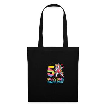 great polka dot unicorn Bday 5 years old girl 5 - Tote Bag - black - Front