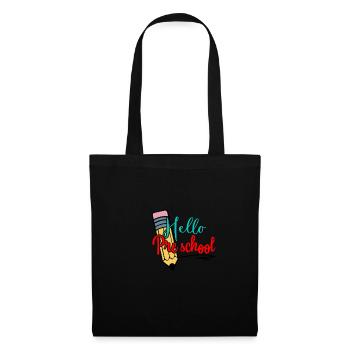 Bonjour Professeur de crayon préscolaire Retour à l’école - Sac en tissu - noir - Devant