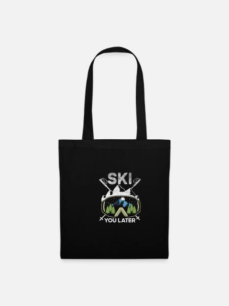 Ski, später Winter Sport Alpine Ski Ski Ski Skifah - Stoffbeutel - Schwarz