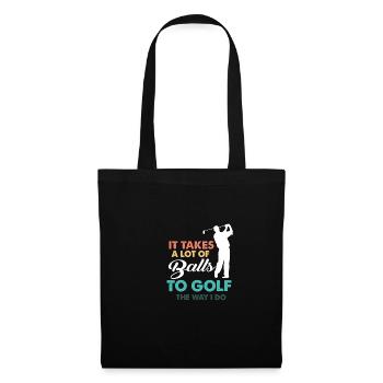 Golf Gag Fun Vintage Golf Balls Pun Jok Control - Tote Bag - black - Front