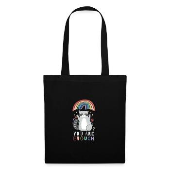 You Are Enough Motivating Cute Sloth Shirt - Tote Bag - black - Front