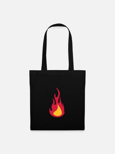 Feuer / Flamme - Stoffbeutel - Schwarz