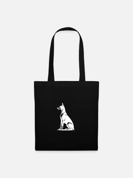 Edle Dobermann Tattoo Hunde Silhouette - Stoffbeutel - Schwarz