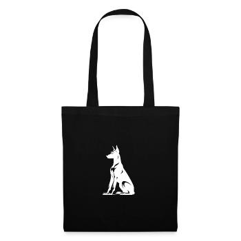 Stylized Doberman Dogs Silhouette - Tote Bag - black - Front
