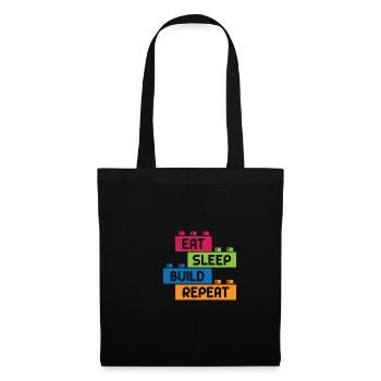 Drôle de citation Retro Eat Sleep Build Toy Goat - Sac en tissu - noir - Devant
