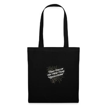 First day on New Year's resolutions funny motivati - Tote Bag - black - Front