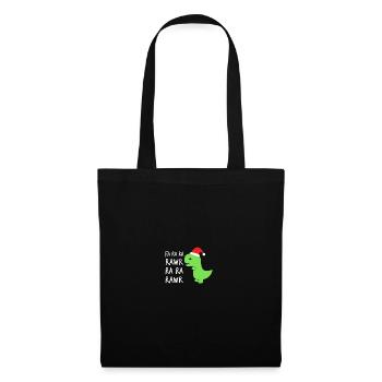 Christmas Funny Cute T-Rex Fa Ra Ra Rawr Xmas - Stoffbeutel - Schwarz - Vorne