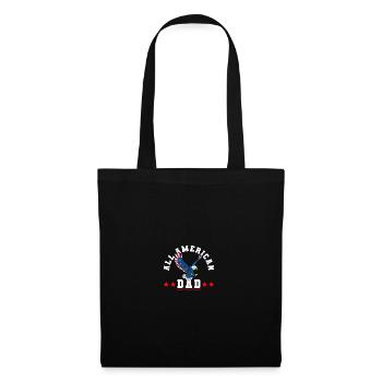 All American Dad 4th of July Bald Eagle USA Flag - Stoffbeutel - Schwarz - Vorne