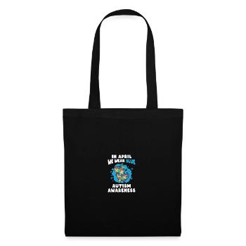 In April We Wear Blue Autism Awareness Puzzle - Stoffbeutel - Schwarz - Vorne