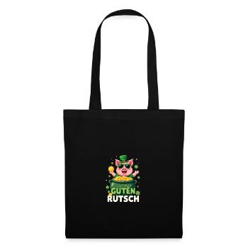 Réveillon du Nouvel An - Cochon chanceux Nouvel An - Sac en tissu - noir - Devant
